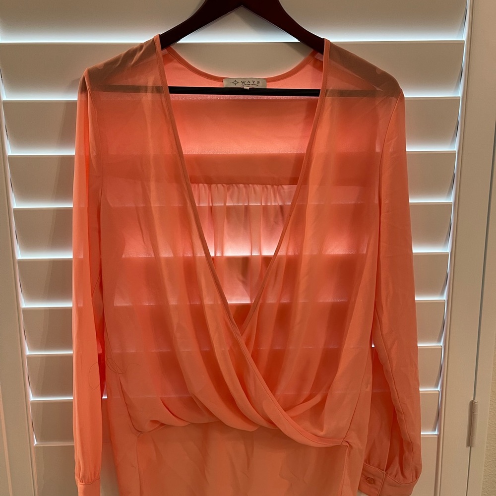 Beautiful peach color wrap top from Nordstrom